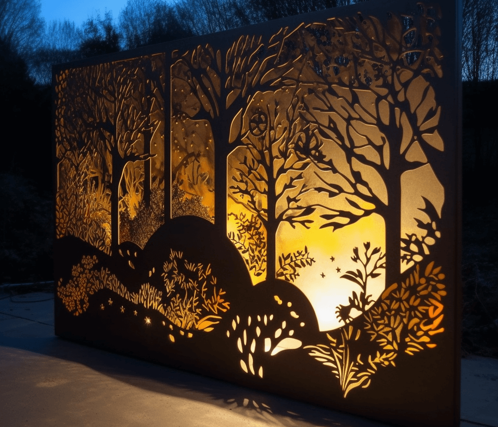 decorative urban art with lighting effect