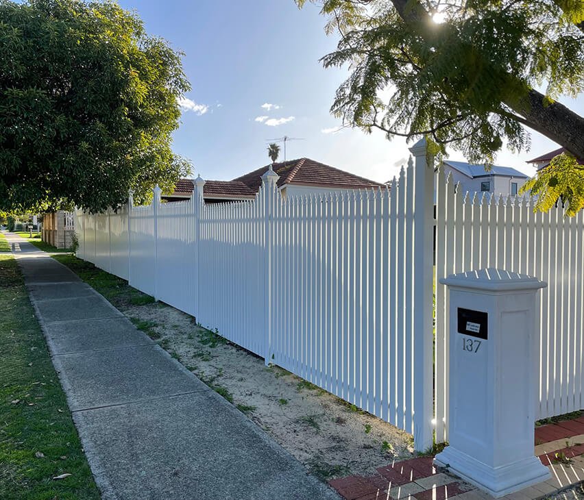 white picket stylish fencing in perth