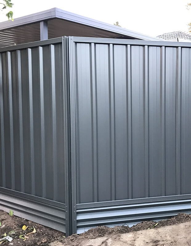 colorbond fence in grey colour