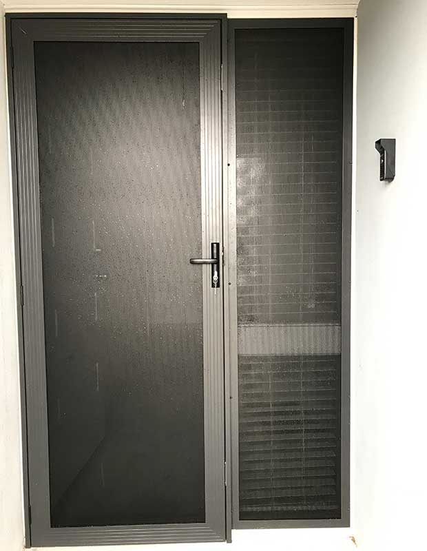 black security door and window